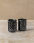 140ml traditional Japanese tea cup, black overglazed with silver, by The Tea House