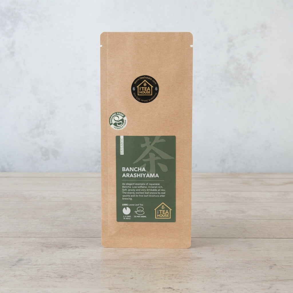 100g pack of organic loose leaf Japanese Bancha green tea, by The Tea House