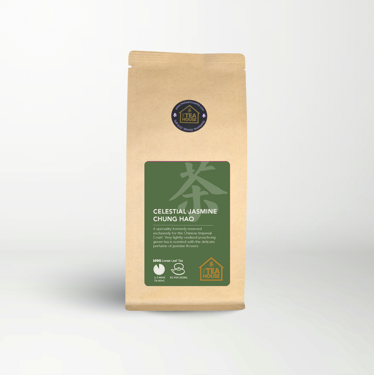 100g pack of jasmine scented Chinese green tea, by The Tea House
