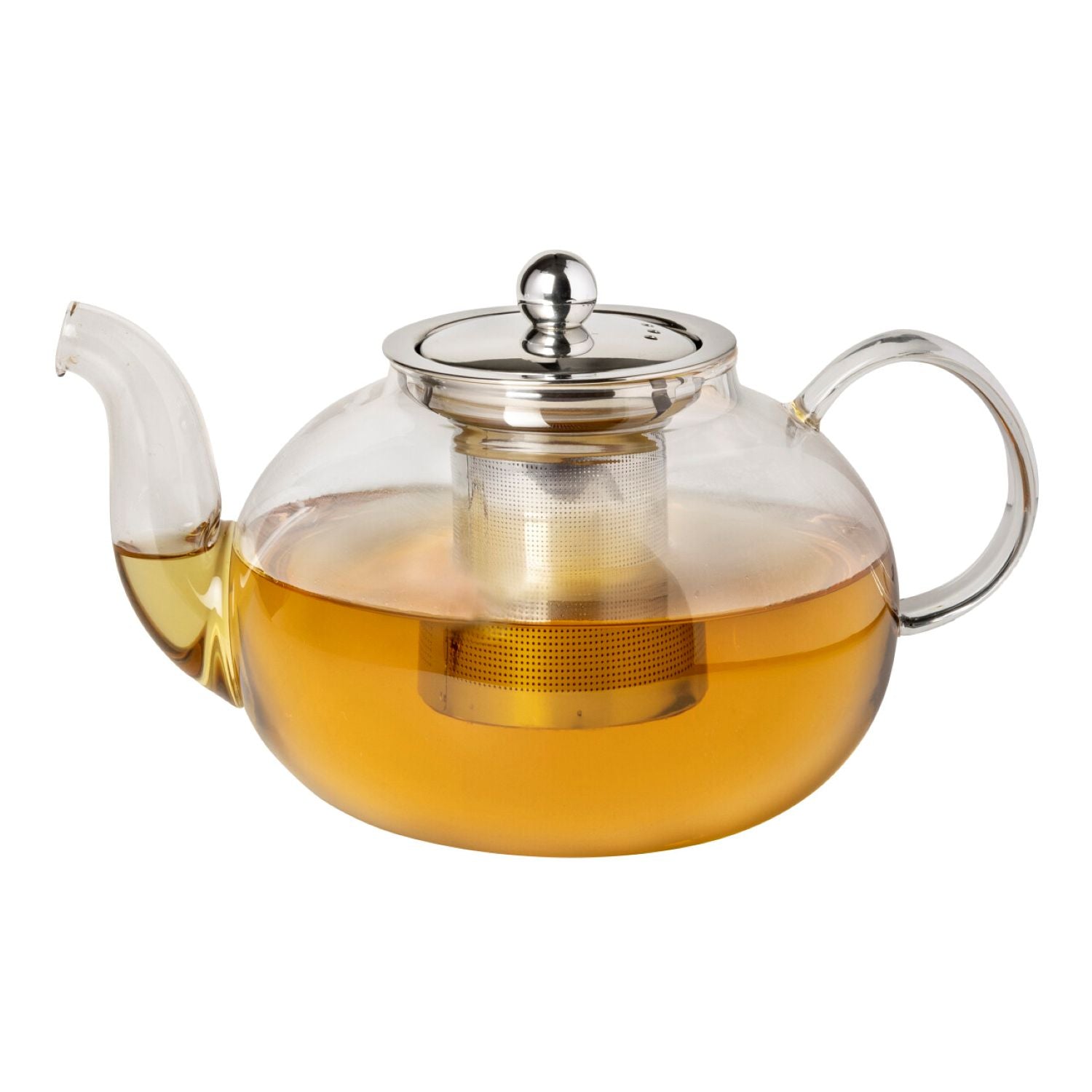 Eye catching glass teapot with removable stainless steel filter, 900 ml