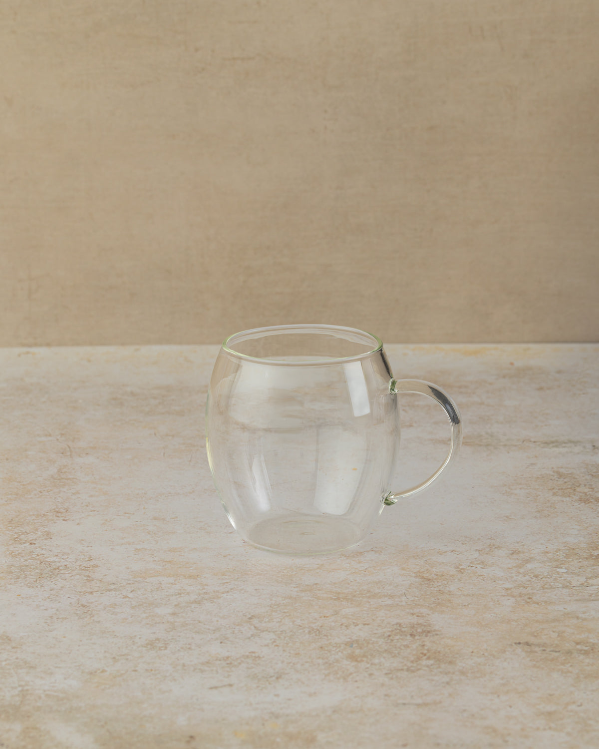 280ml clear glass mug, by The Tea House