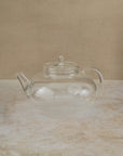 1.4 litre clear borosilicate glass teapot with inbuilt stainless steel spout sieve, by The Tea House