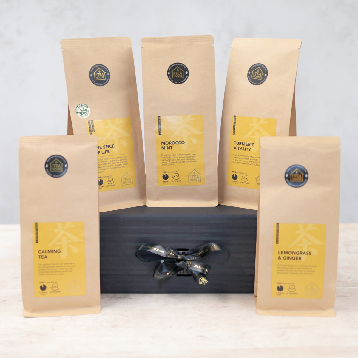 Five packs of Herbal Tea on a Gift Box 