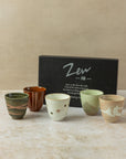 160ml ceramic 5 cup set, individually designed, in a black box, by The Tea House 