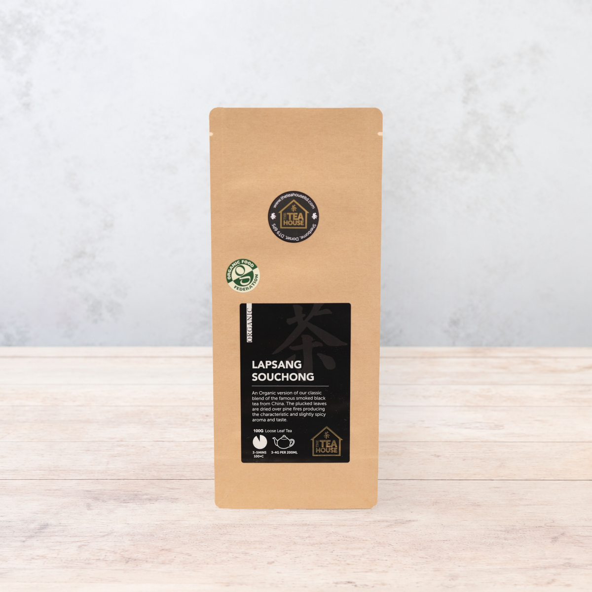 100g pack of Organic Lapsang Souchong loose leaf tea, by The Tea House