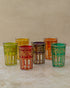 150ml capacity set of 6 colourful Moroccan glass tea cups, by The Tea House