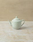 600ml white ceramic teapot with rice grain pattern, by The Tea House