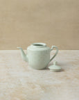 600ml white ceramic teapot with rice grain pattern, by The Tea House