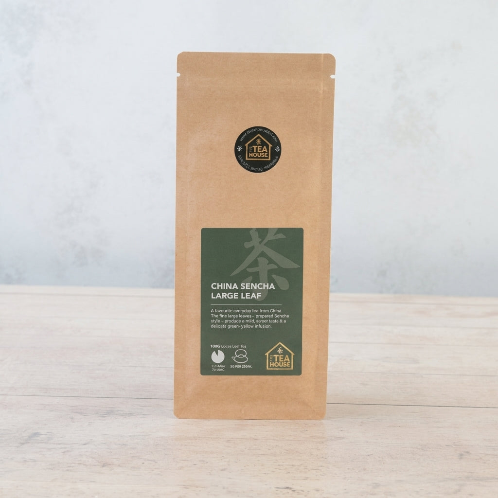 100g pack of Chinese green sencha loose leaf tea, by The Tea House