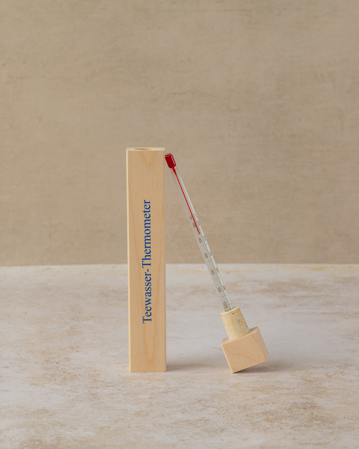 Traditional tea thermometer in wooden case, by The Tea House