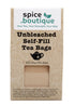 Unbleached paper self-fill tea bags with cotton drawstring made in UK, by The Tea House
